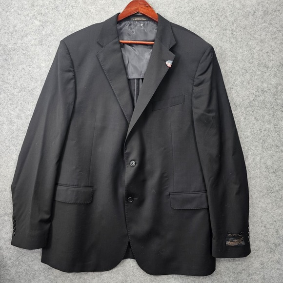 JOSEPH ABBOUD American Bespoke Blazer Mens‎ 44 Long M Black Suit Union USA 22x33